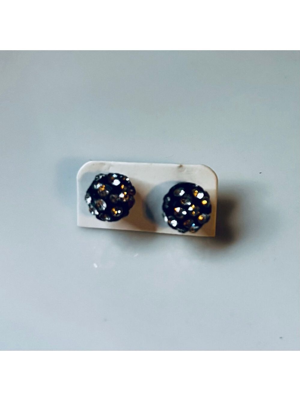 Disco Ball Black and Silver Stud Earrings